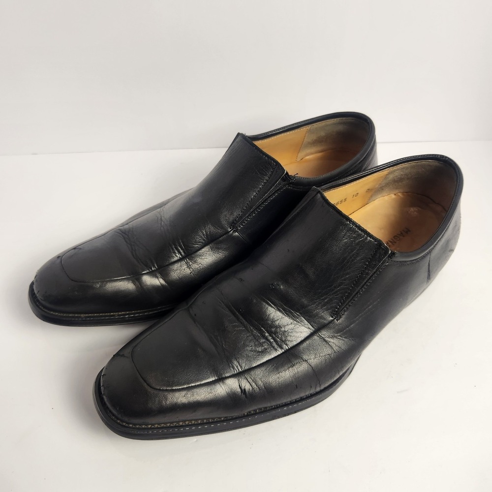 Magnanni Men's Black Leather Classy Comfortable Minimalist Dress Shoes Size 10D‎